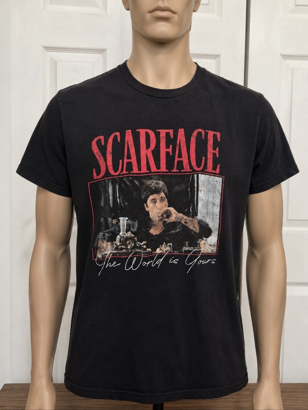 Scarface The World Is Yours Graphic T-Shirt Black Men's Short Sleeve Tee